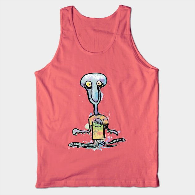 Bad-Night Squidward Tank Top by GeneD